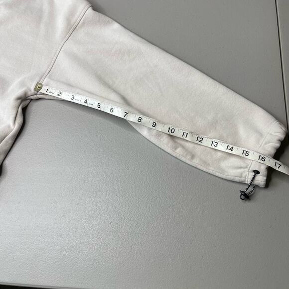 Calvin Klein Performance Long Sleeve 1/4 Zip Cropped Sweatshirt Pullover Cream L - Picture 10 of 10